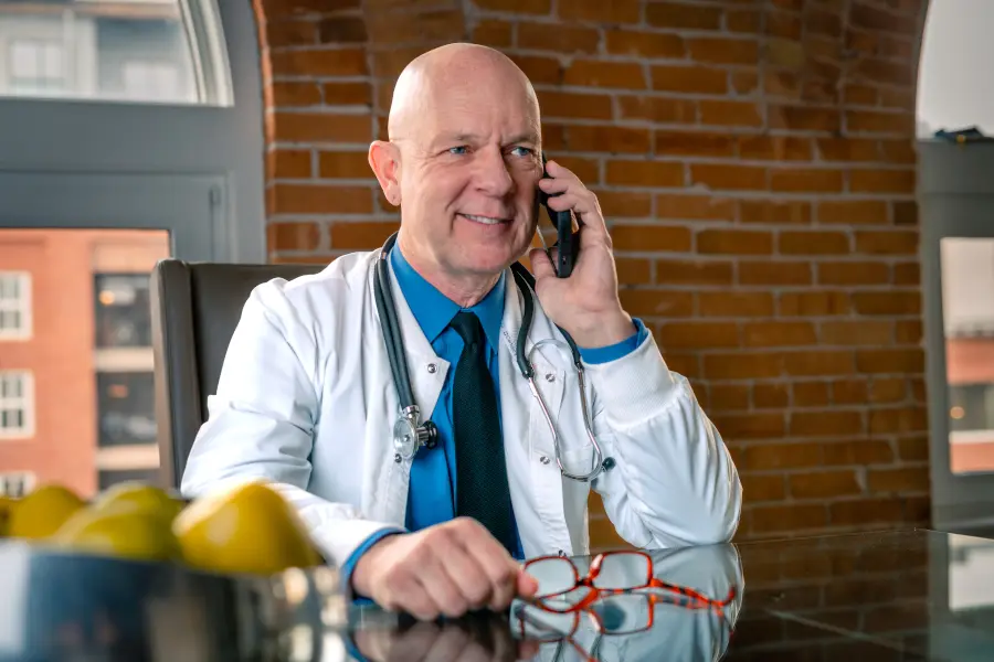 Provider talking over the phone