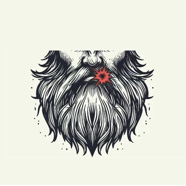 Illustration of a man with a full beard.