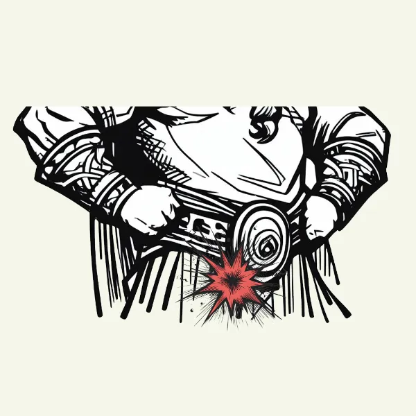 Illustration of man with his arms at his hip.