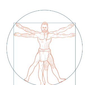 Vitruvian man drawing